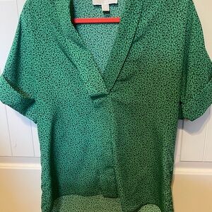 Green Patterned Women's Top